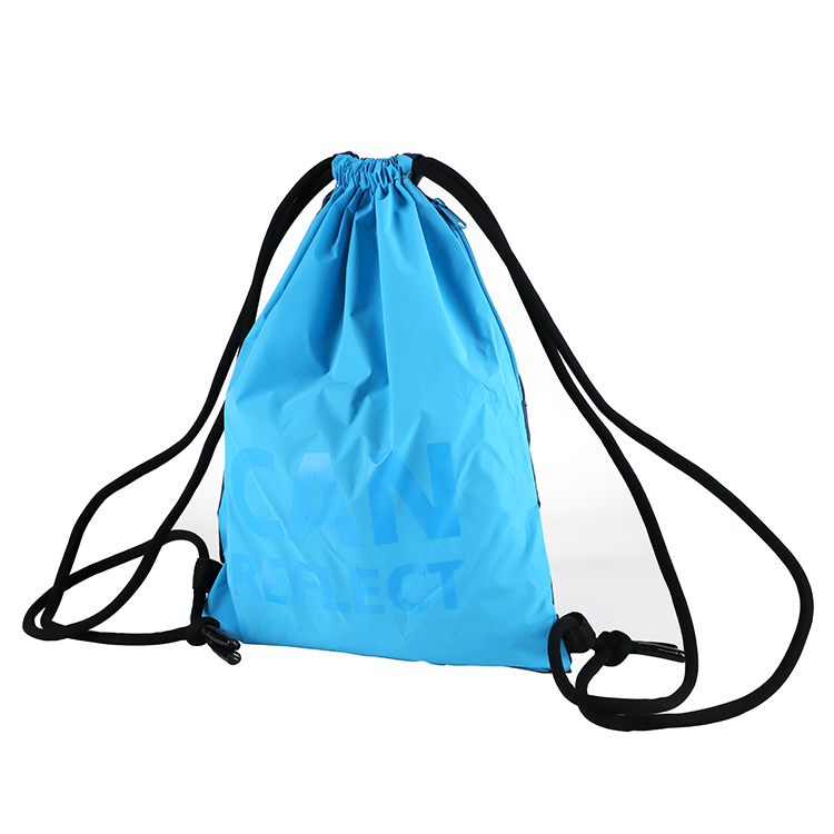 Borsa con coulisse in poliestere blu