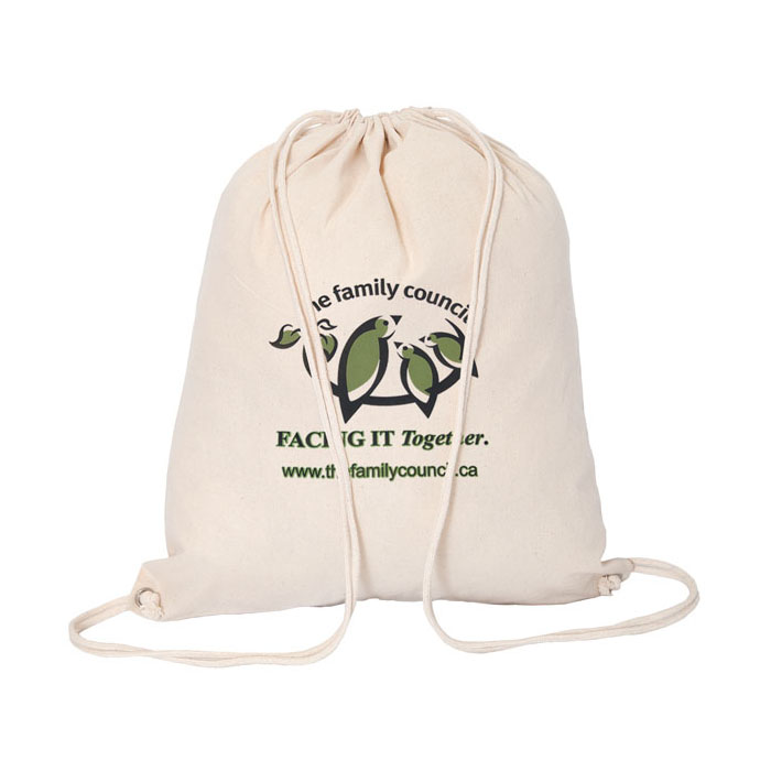 Borsa con coulisse per zaino in tela di cotone