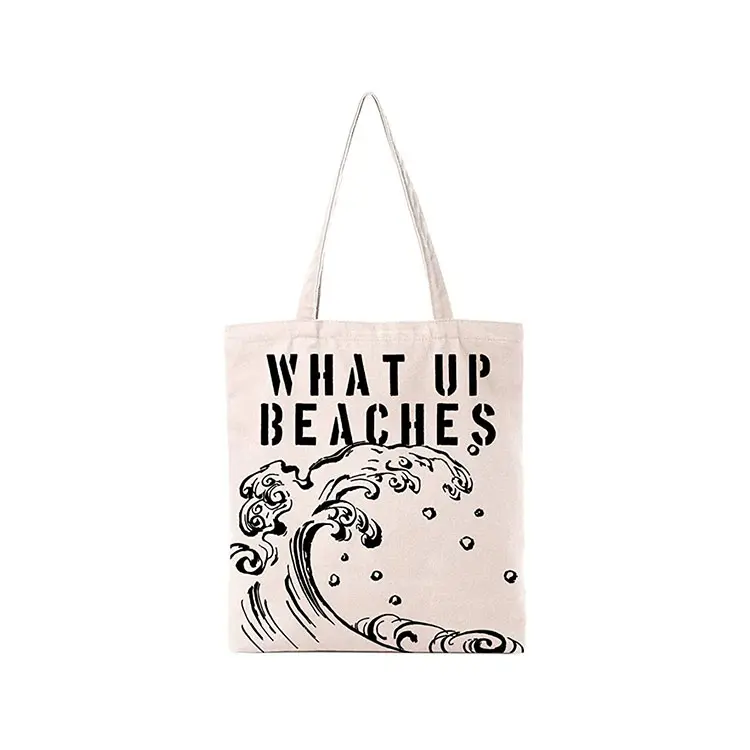 Borsa in tela di cotone con stampa logo