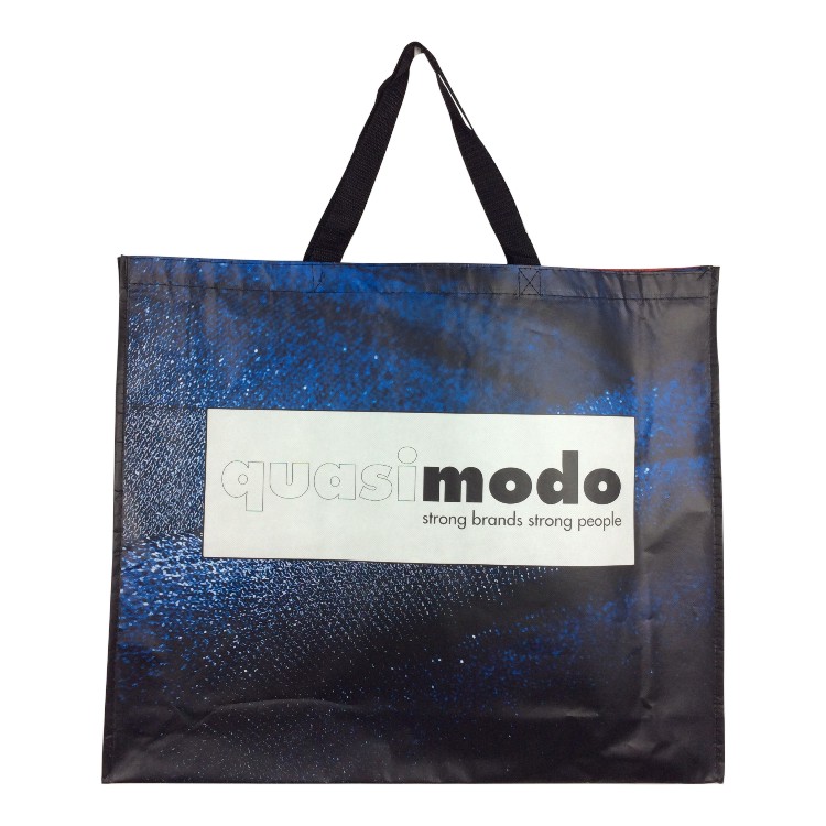 Borsa laminata extra large in tessuto non tessuto