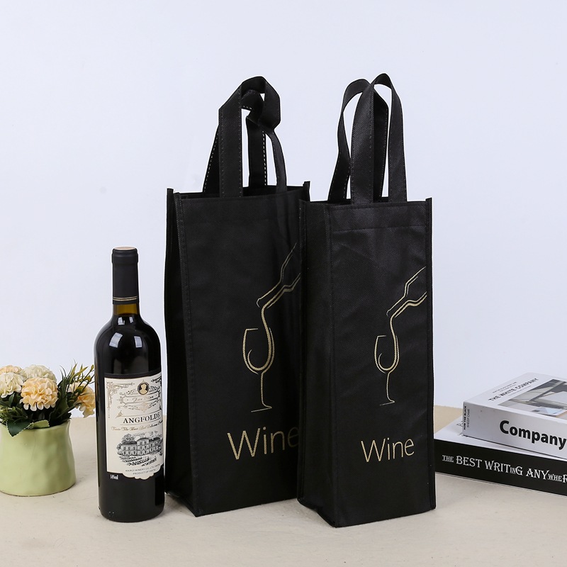 Sacchetto regalo per vino con coulisse in tessuto non tessuto