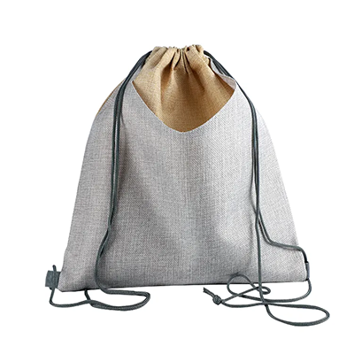Borsa con coulisse in tessuto non tessuto grigio