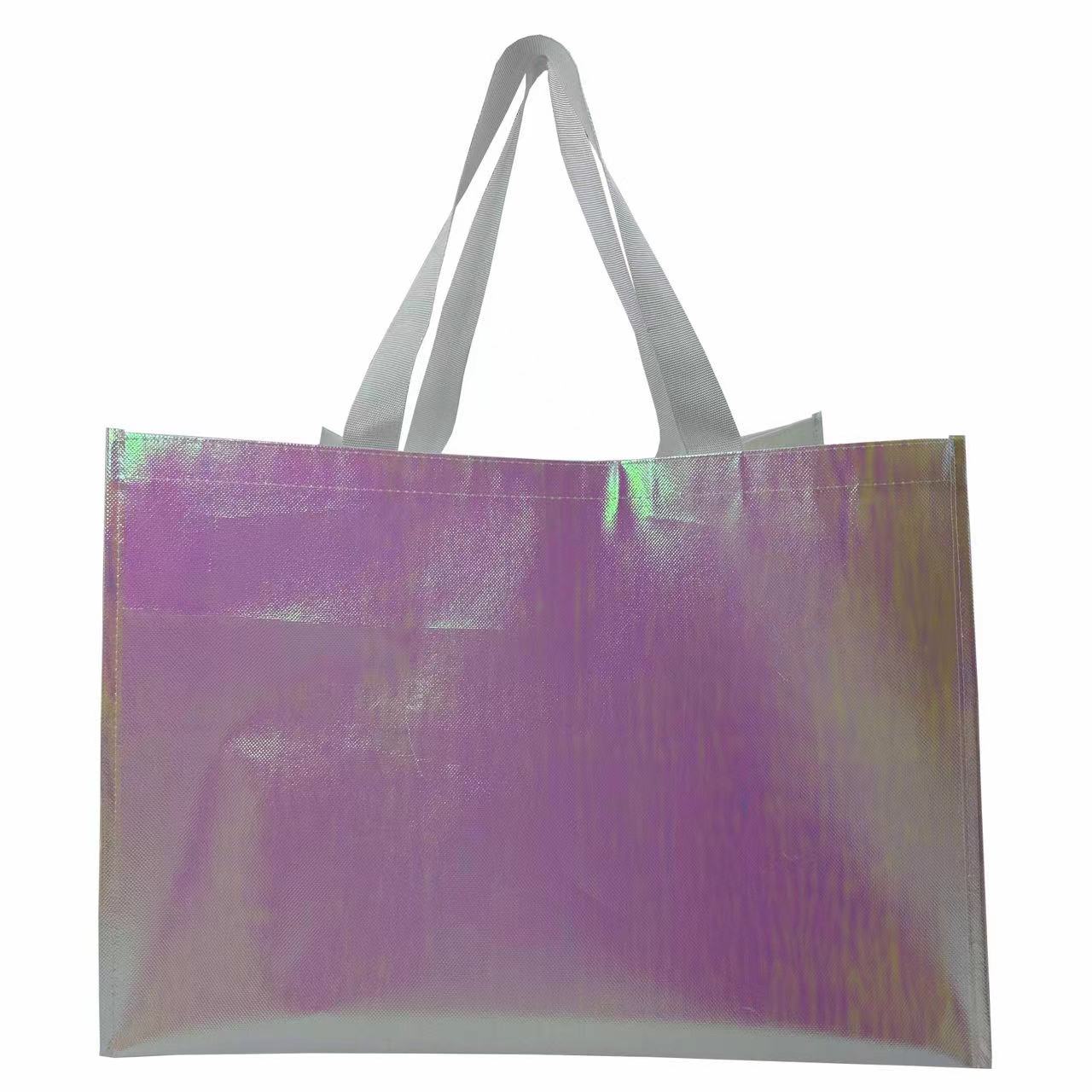 Borsa in tessuto non tessuto laminato lucido metallizzato olografico