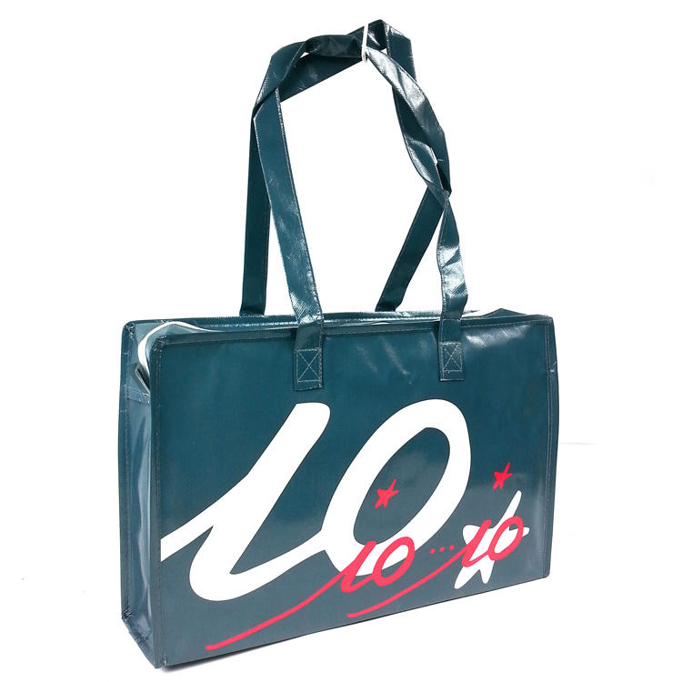 Borsa con cerniera in tessuto non tessuto laminato