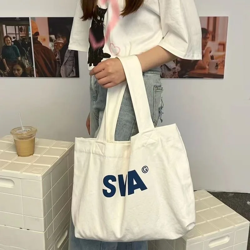 Borsa shopping oversize in tela di cotone organico