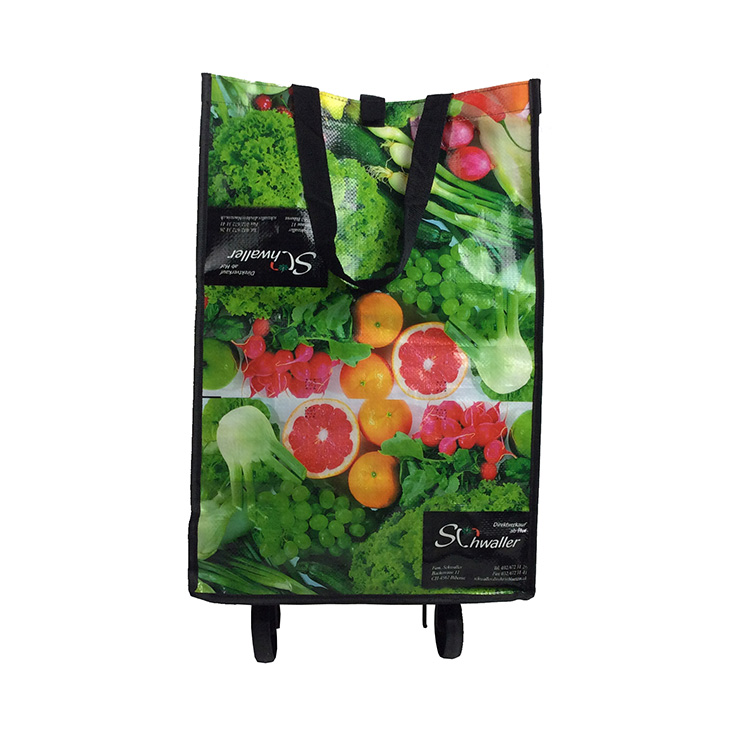 Borsa per la spesa in tessuto PP con ruote per trolley