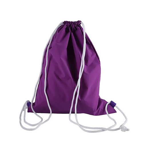 Borsa con coulisse in poliestere viola