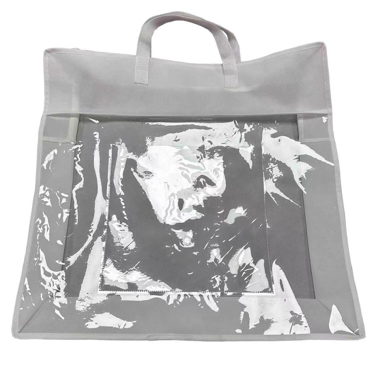 Borsa portaoggetti con cerniera in tessuto non tessuto trapuntato