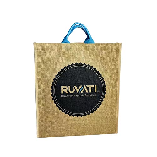 Borsa tote in tela di iuta riciclata