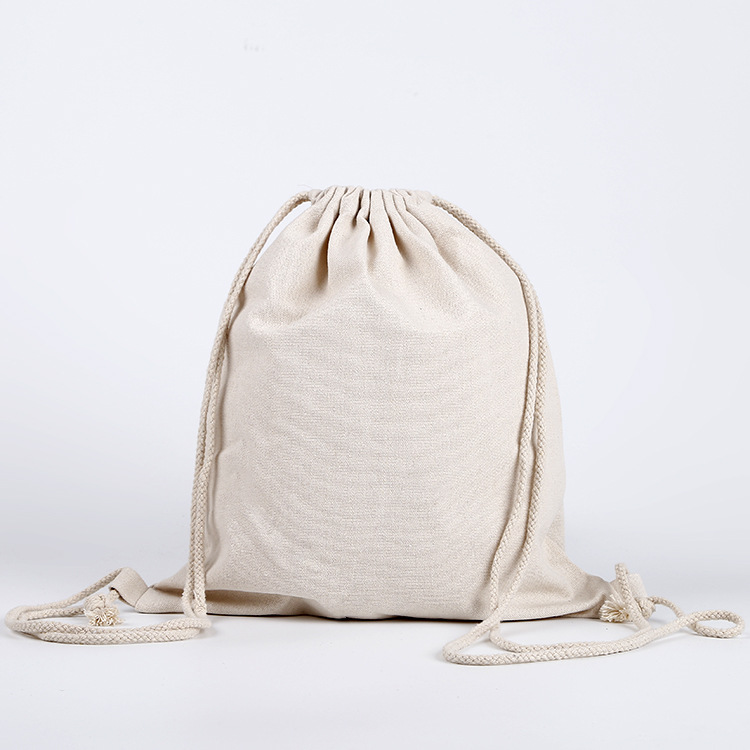 Borsa con coulisse in tela di cotone riutilizzabile