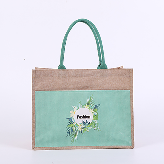 Borsa tote riutilizzabile in tela di iuta